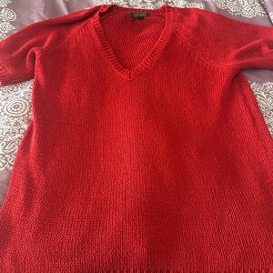 Lauren Ralph Lauren Red V-Neck Sweater